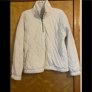 Abercrombie & Fitch Cream Quilted Quarter Zip
